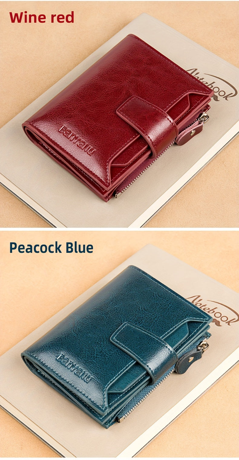 Nuevo Monedero Corto para Mujer, Elegante y de Alta Gama, Cartera Plegable y Delgada de Moda para Mujeres