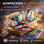 Set de coleccionista TK XXL Copa del Mundo 2026 – Álbum de pegatinas Panini con pegatinas, calendario de partidos y 3 pulseras de Alemania