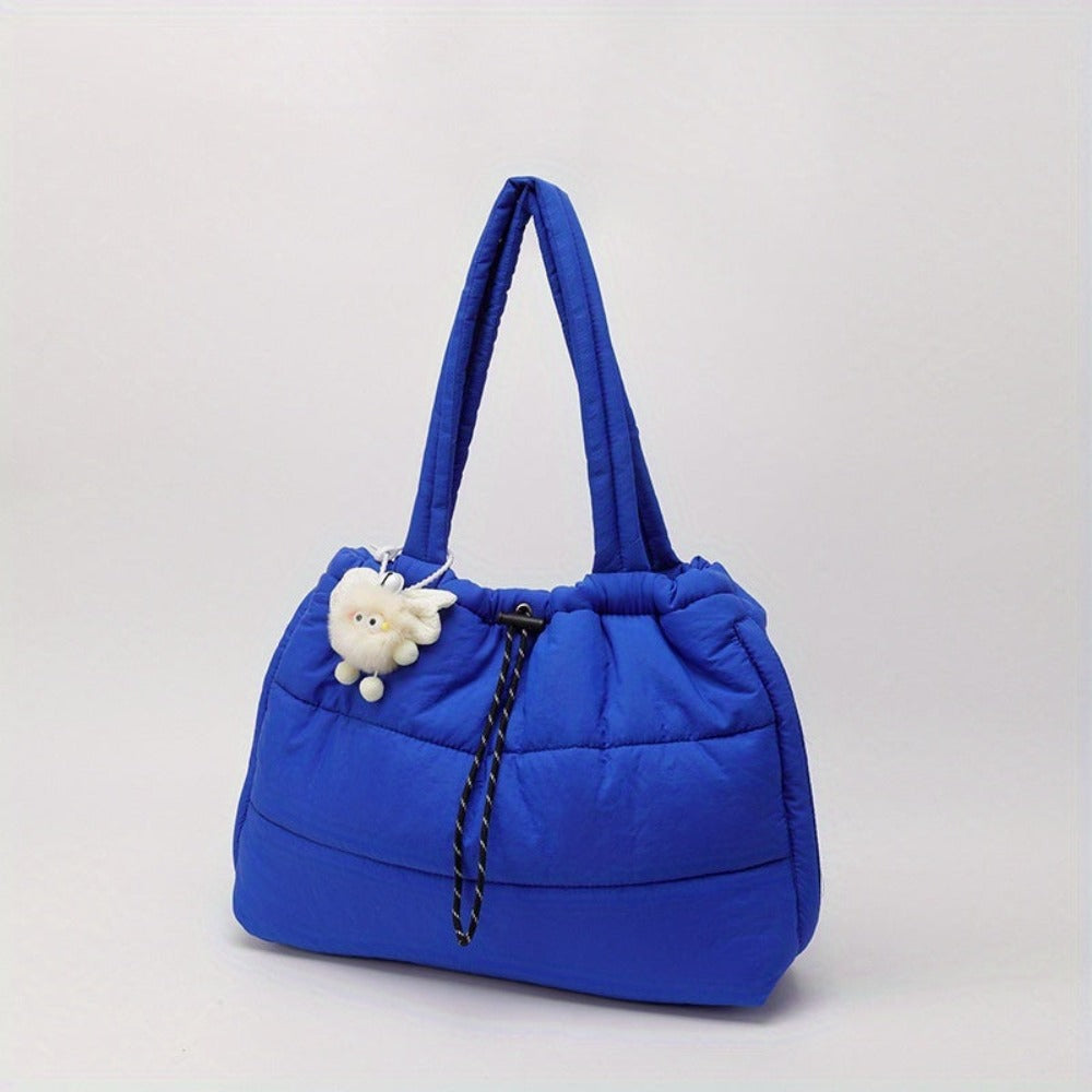 Bolso tote acolchado imprescindible 2026 - Bolso de hombro cruzado acolchado | Bolso de mano de gran capacidad inspirado en abrigo para mujer (Organizador multibolsillos)