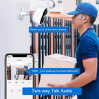 Cámara de seguridad inalámbrica para exteriores con energía solar Laxihub, resolución de video de 3MP, cámara CCTV alimentada por batería para seguridad en el hogar, alimentada por batería sin cables con energía solar, detección de movimiento con IA, foco