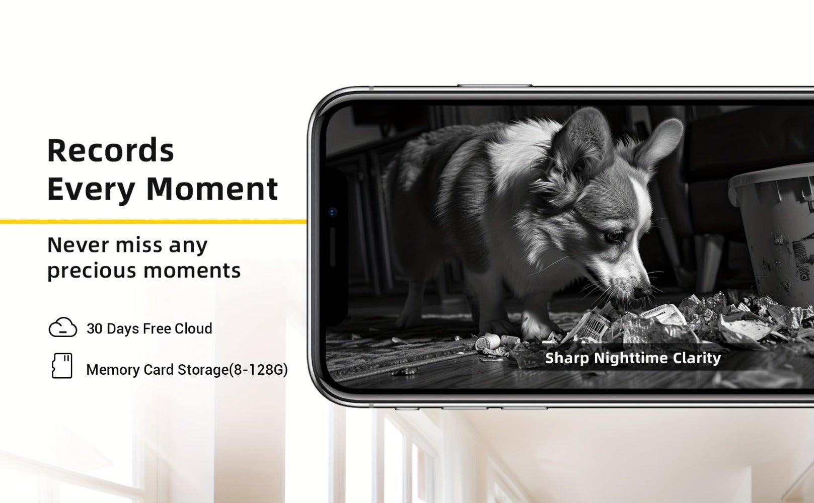 Cámara Inteligente WiFi BoyKeep 5g/2.4ghz, Monitor de Seguridad Interior de Alta Definición, Cámara de Seguridad Especial para Bebés y Mascotas, Video de Vigilancia Panorámica de 360°, Visión Nocturna, Llamadas Bidireccionales, Tarjeta de Memoria y Almace