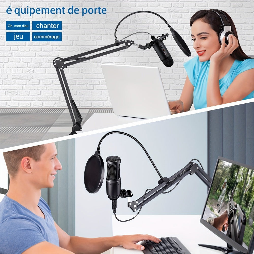Brazo de Micrófono - Compatible con Brazo de Micrófono QuadCast S Rode AM8 Razer Seiren Mini/V3 Mini Soporte de Brazo Universal Compatible con Soportes de Micrófono de 3/8 y 5/8