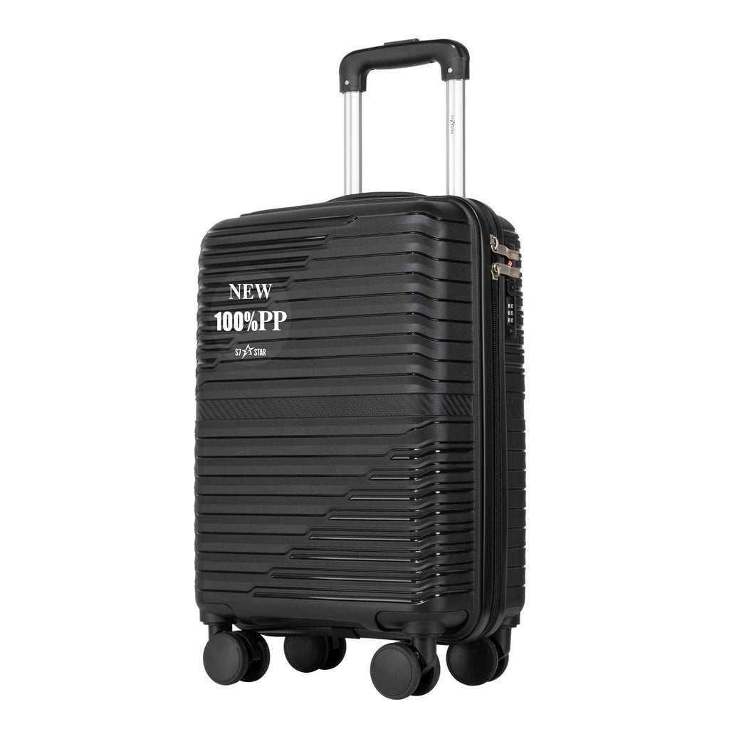 Maleta de Cabina PP de 18 Pulgadas con TSA, Ruedas Giratorias 360° y Mango Elástico - Resistente a la Presión para Viajes, 6 Colores (///) - Apto para Avión