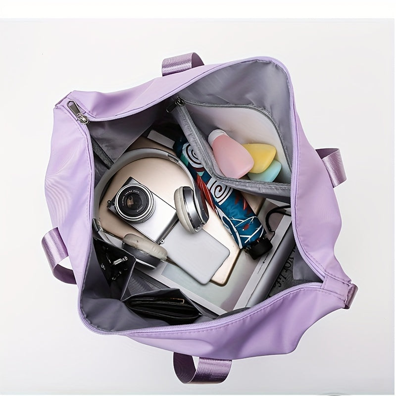Bolso de mano de gran capacidad, equipaje de fin de semana ligero de nailon, bolsa de viaje portátil para gimnasio y almacenamiento