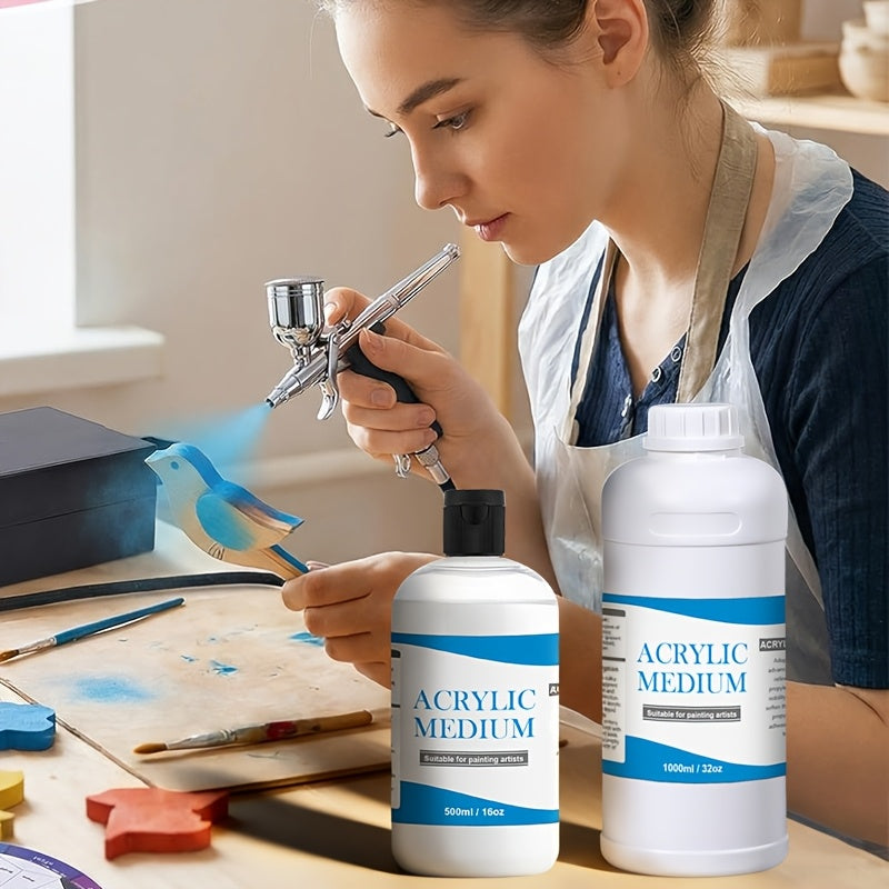 Medio y diluyente para pintura acrílica de gran capacidad, apto para todas las pinturas acrílicas - Líquido mejorador de flujo para profesionales y artistas, mejora la consistencia, la mezclabilidad y la estructura en capas - Compatible para uso profesion