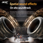 Auriculares Bluetooth | Auriculares inalámbricos supraaurales Acer Ohr559, sonido estéreo de alta fidelidad de baja frecuencia, reducción de