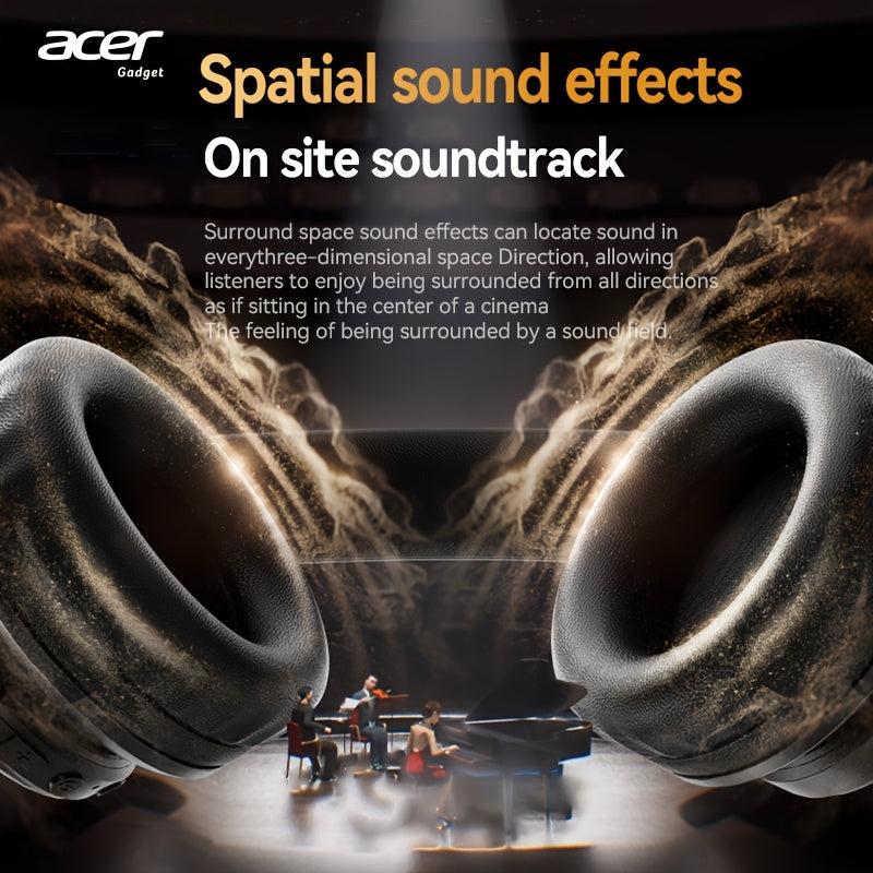Auriculares Bluetooth | Auriculares inalámbricos supraaurales Acer Ohr559, sonido estéreo de alta fidelidad de baja frecuencia, reducción de