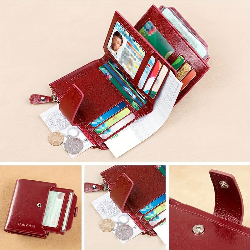 Nuevo Monedero Corto para Mujer, Elegante y de Alta Gama, Cartera Plegable y Delgada de Moda para Mujeres