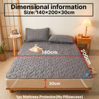 1 Protector de colchón acolchado impermeable, funda de colchón transpirable con correas elásticas para cubre cama (sin funda de almohada), topper de colchón antideslizante para todas las estaciones