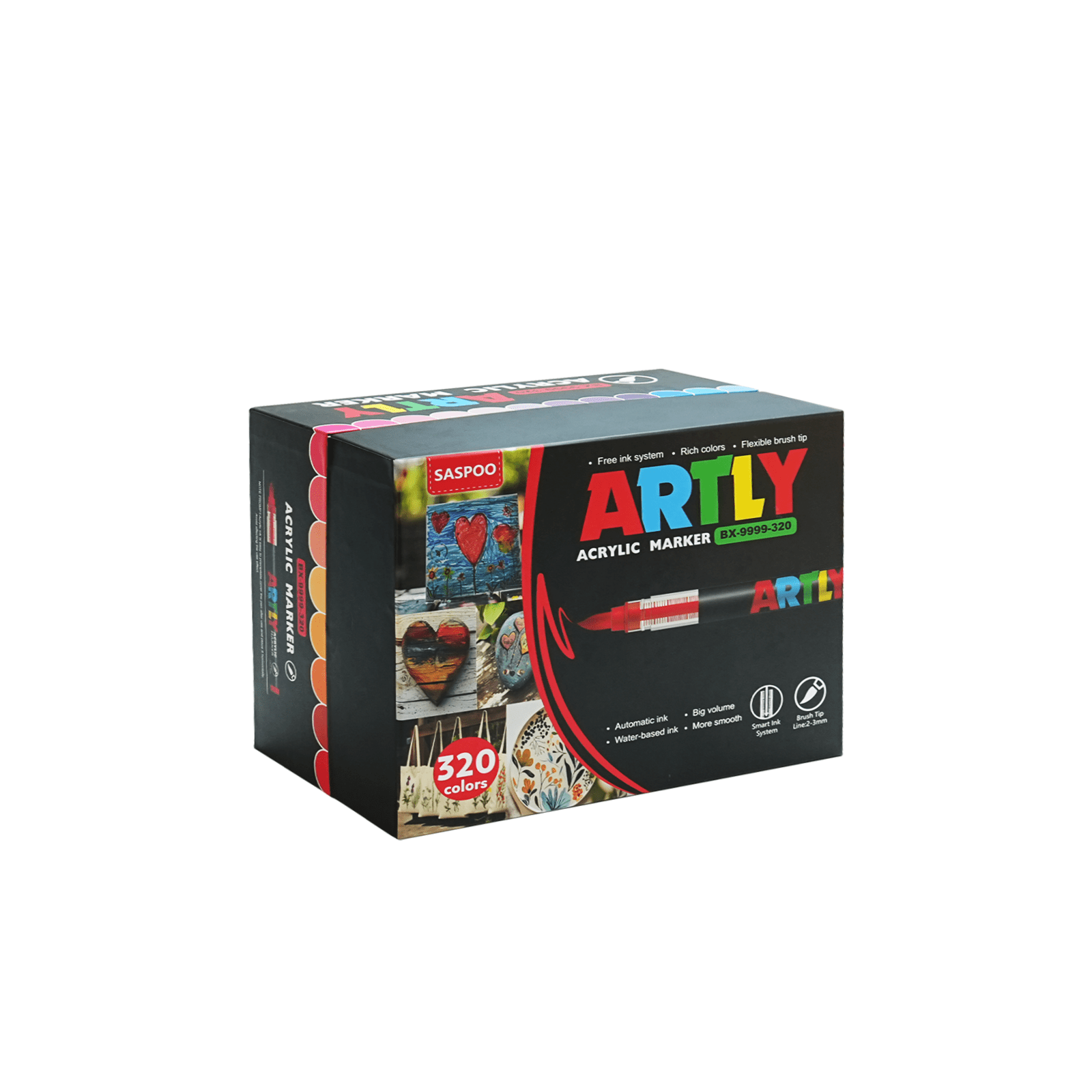Set de 320 Marcadores de Pintura Acrílica de Punta Suave y Rotuladores de Acuarela - Alta Calidad, No Tóxicos, Colores Vibrantes con Puntas Finas/Pincel para Manualidades, Arte Anime, Pintura de Tela, Decoración de Cerámica
