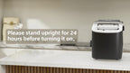 Máquina de cubitos de hielo LEENON, productora de cubitos de hielo de 12 kg, 8 cubitos listos en 6 minutos, máquina de cubitos de hielo negra con asa portátil, 12 kg/24 H, máquinas de cubitos de hielo autolimpiables