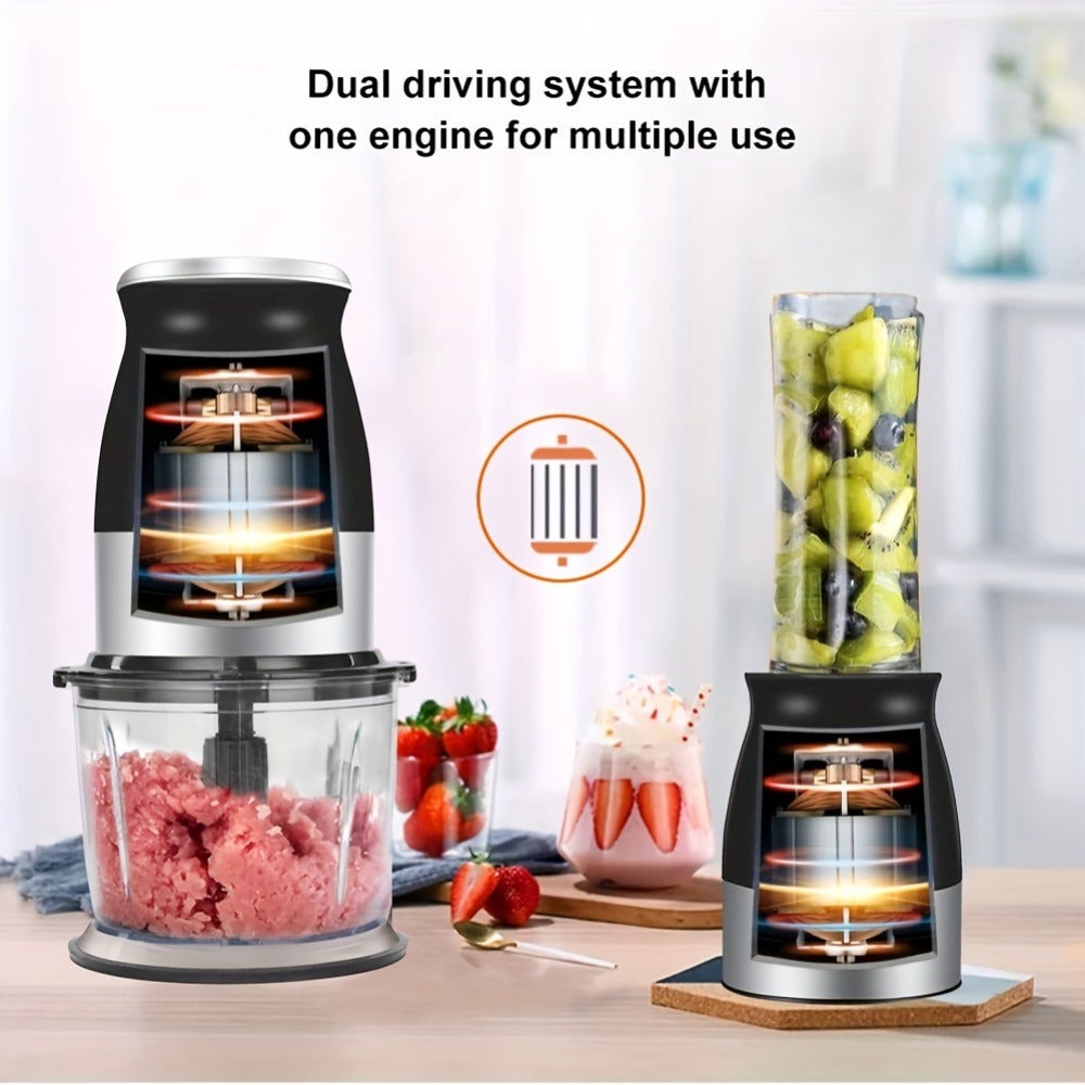 BioloMix Procesador de alimentos multifuncional 3 en 1, exprimidor portátil, licuadora, mezcladora de batidos personal, picadora de alimentos y molinillo seco