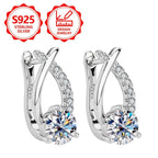 Aros de aro clásicos de moda para mujer PM:A25 de plata de ley 925, simples y elegantes, con incrustaciones de circonita sintética brillante. Exquisitos aretes de mujer, perfectos para salidas diarias y un regalo conmemorativo ideal de festividades para t
