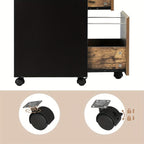 1pc Gabinete de Almacenamiento para Oficina con 3 Cajones, Gabinete de Oficina, Gabinete para Carpetas, Gabinete de Oficina con Ruedas, Contenedor Rodante con 3 Cajones, 40X70X40 Cm