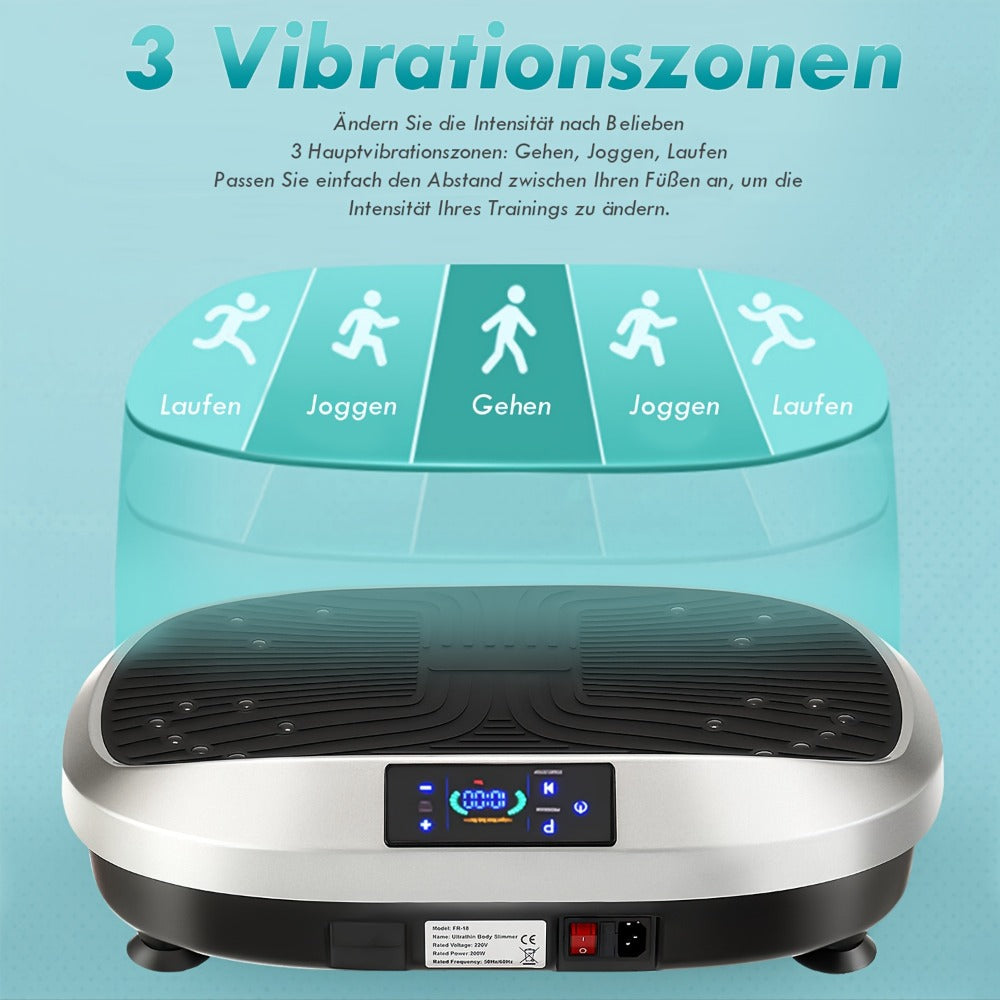 Placa de vibración inteligente con control remoto, 120 niveles de masaje electromagnético, motor silencioso, ejercicio para la pérdida de peso de todo el cuerpo, capacidad de carga máxima de 120 kg, adecuada para fitness en casa, sin batería