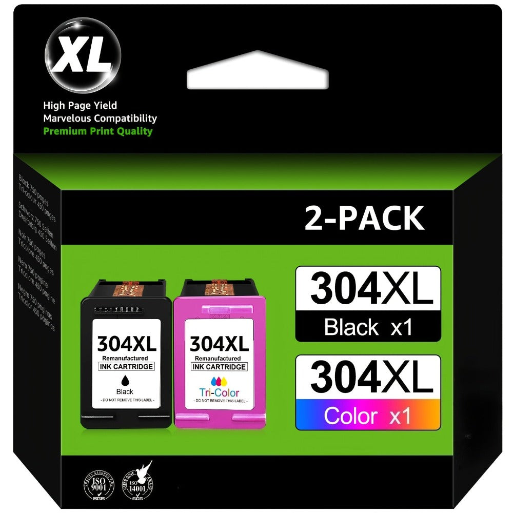 Paquete de 2 Cartuchos de Tinta Tri-color 304XL para HP 304XL Compatibles con HP DeskJet 2622, 2630, 2632, 2633, 2634, 3720, 3730, 3733, 3735, 3750, 3760, 3762, 3764, ENVY 5010, 5020, 5030, 5050 y AMP 130 – Suministros de Oficina, Recambio de Tinta XL, Ca