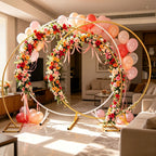 Soporte base de 2 m, trípode circular de metal para fondo, exhibidor de flores y globos, para decoración de fondo de fiesta, escena de boda, soporte de fotografía, aniversario, fiesta temática, Día de San Valentín, Halloween, Navidad, Día de Acción de Gra
