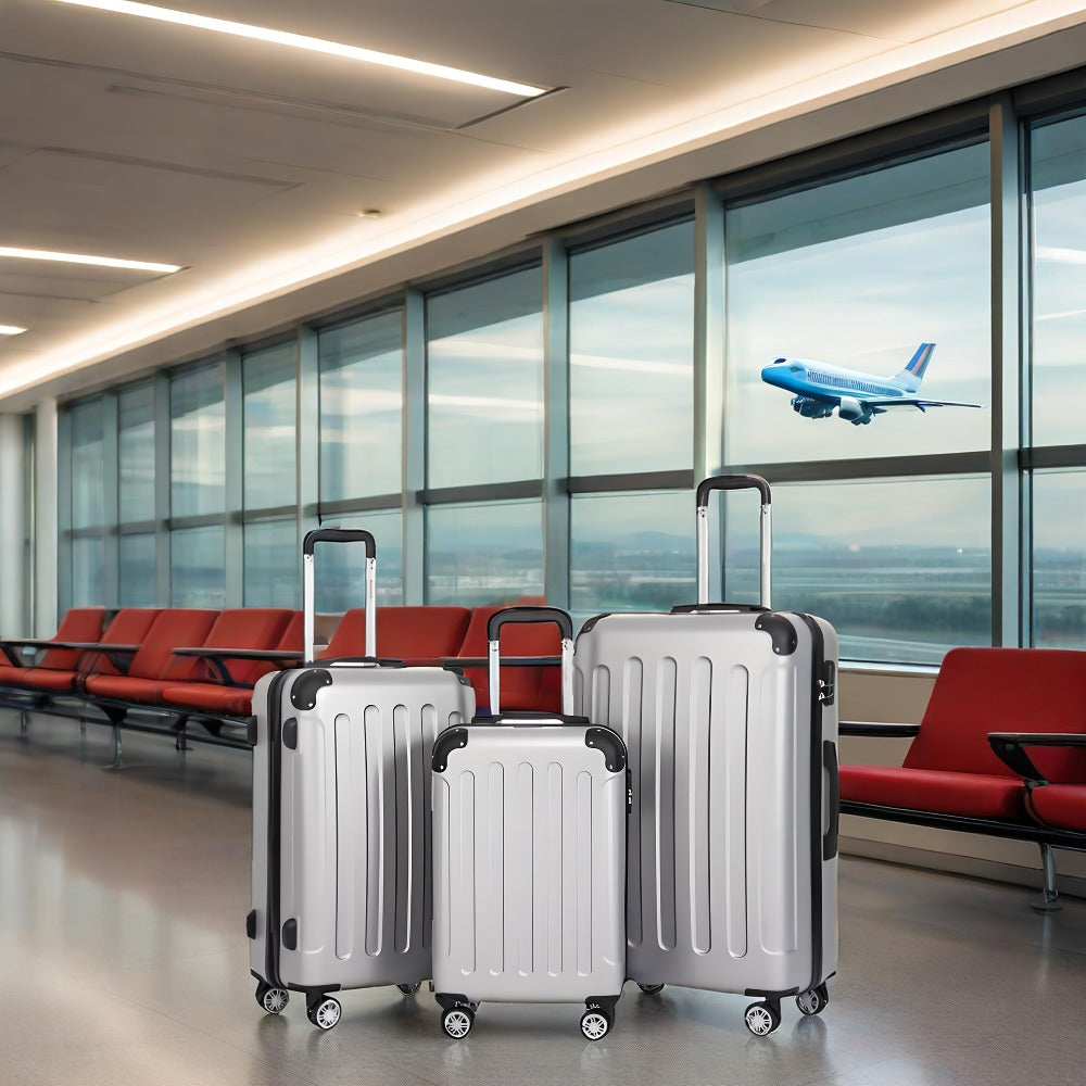 Juego de Equipaje que Incluye una Maleta de Cabina de 20 Pulgadas, una Maleta de Viaje Expandible con Ruedas Giratorias de 360 Grados, Cerradura con Contraseña, Gran Capacidad, un Equipaje de Bodega de 28 Pulgadas y un Equipaje de Mano para Viajes