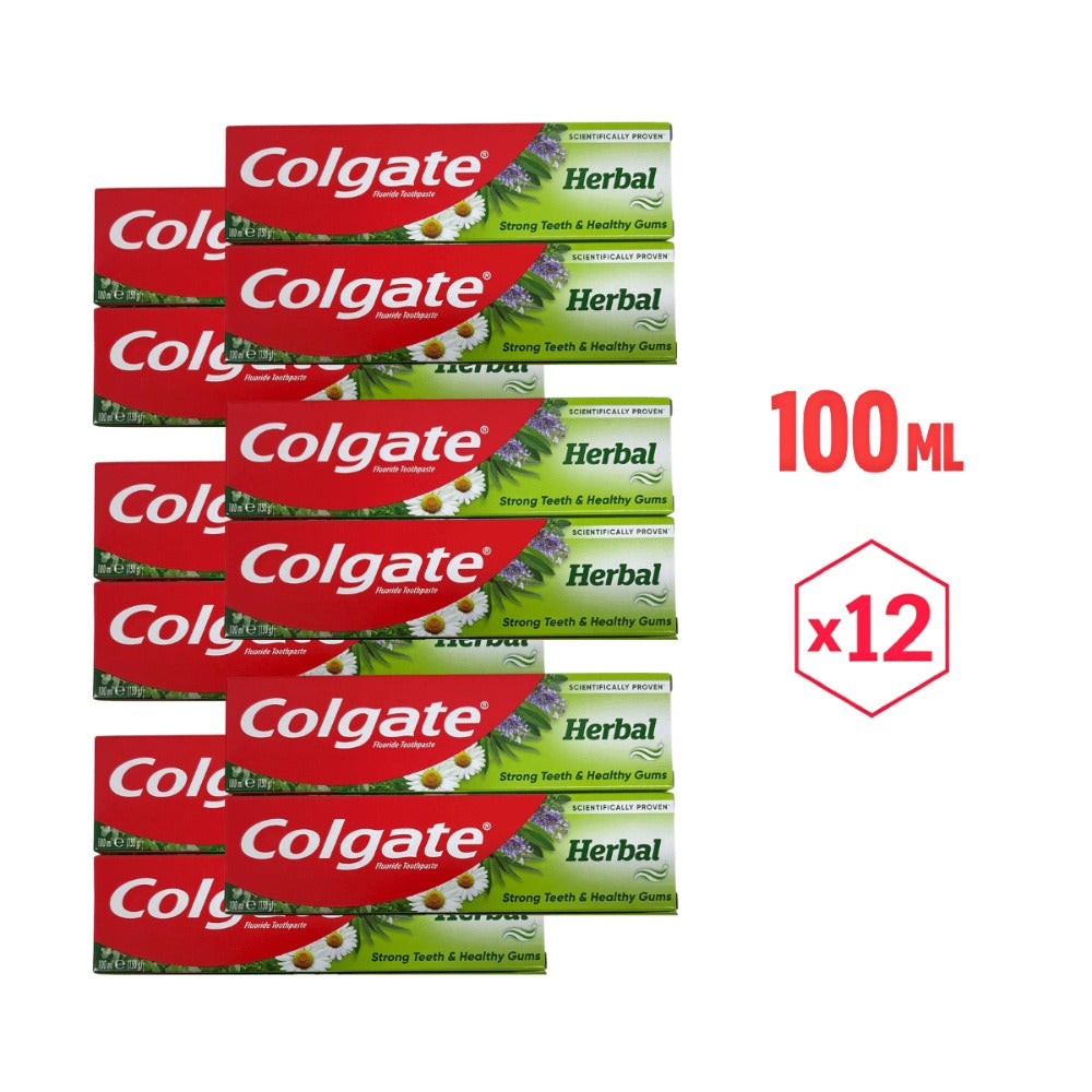 Pasta de dientes Herbal 100 ML - Pack de 6/12 Unidades - Con extractos naturales que ayudan a brindar una sensación de frescura duradera.