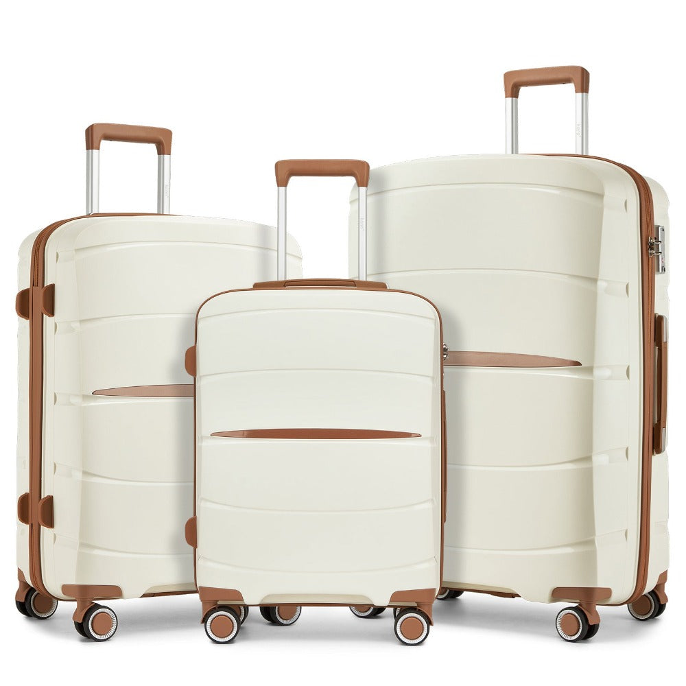 1/3 piezas de 20 pulgadas, 24 pulgadas y 28 pulgadas, maleta KONO, carrito, estuche de viaje - polipropileno, ligero, carcasa dura, 4 ruedas giratorias dobles y cerradura TSA