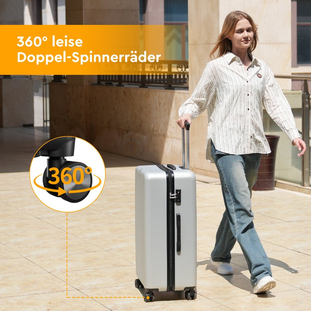 Juego de 5 piezas de equipaje, juego de viaje para trolley de negocios y viajes, cerradura TSA, ruedas de 360°