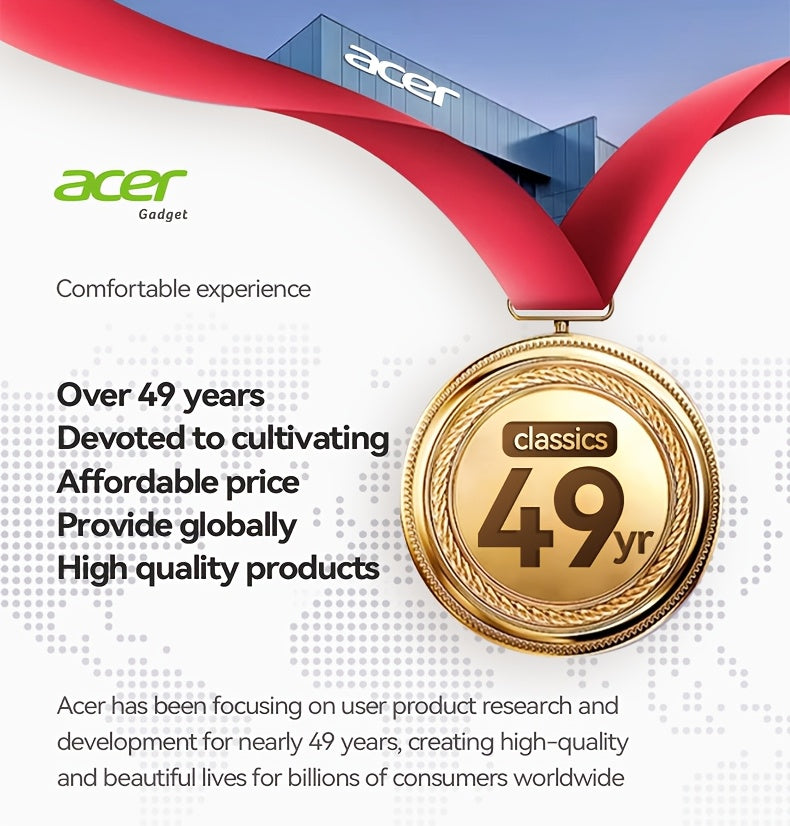 Auriculares Bluetooth | Auriculares inalámbricos supraaurales Acer Ohr559, sonido estéreo de alta fidelidad de baja frecuencia, reducción de