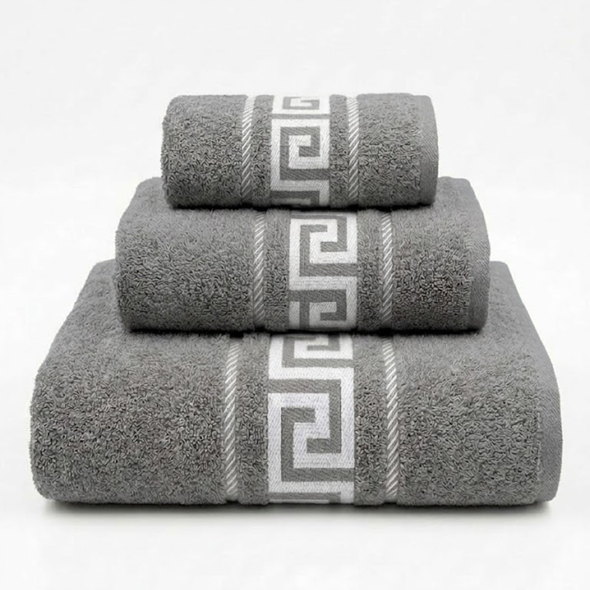 Juego de Toallas de Algodón 100% (3 Piezas) - Incluye Toalla de Tocador, Lavabo y Ducha | Tacto Suave, Ultra Absorbentes con Diseño Elegante de Lunares | Set Premium para Baño