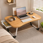 Escritorio plegable para computadora | Bandeja de mesita de noche para laptop | Escritorio portátil plegable para laptop | Práctico para desayunar en la cama/sofá | 60×40×26 cm