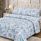 Colcha Bouti Microfibra Reversible Estampada – Colcha Verano y Entretiempo Ligera y Transpirable, Acolchado Pinsónico para Todas las Estaciones, Sin Fundas de Almohada