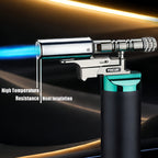 Encendedores recargables | Encendedor de metal, base de mano exquisita pulida a prueba de viento, recargable, con llama de chorro azul jean de