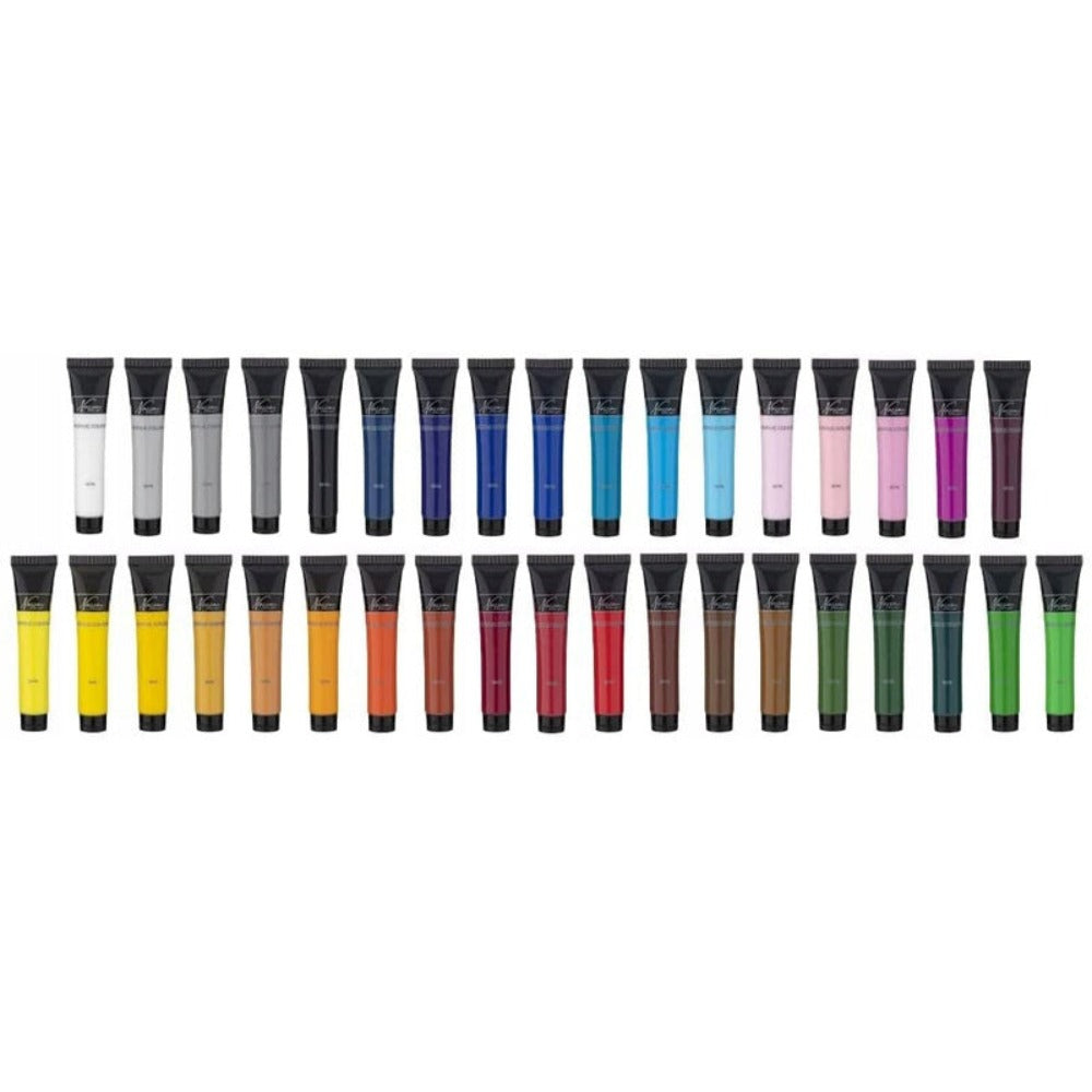 Set de Pinturas Acrílicas de 36 Tubos, 20 ML Cada, Set Grande de Pinturas Acrílicas para Pintar en Lienzo, Madera, Papel y Yeso, Acrílicos Profesionales para Artistas, Aficionados y Principiantes, Alta Pigmentación y Colores Intensos, Resistente al Agua D