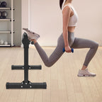 Soporte de sentadilla con pierna ajustable con rueda - Negro, 60,96x56,64x67,06cm, gran capacidad de carga (199,58KG), alfombras antideslizantes, perno de ajuste de altura, ideal para gimnasios y lugares de fitness en casa, sin batería