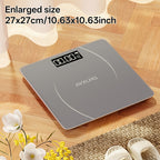 Báscula de baño de alta precisión, báscula electrónica de cuerpo con pantalla LCD ultradelgada con visualización de temperatura, inicio automático al pesar, pesaje hasta 180 kg, cambio de unidad LB/KG, diseño de plataforma de vidrio templado antideslizant