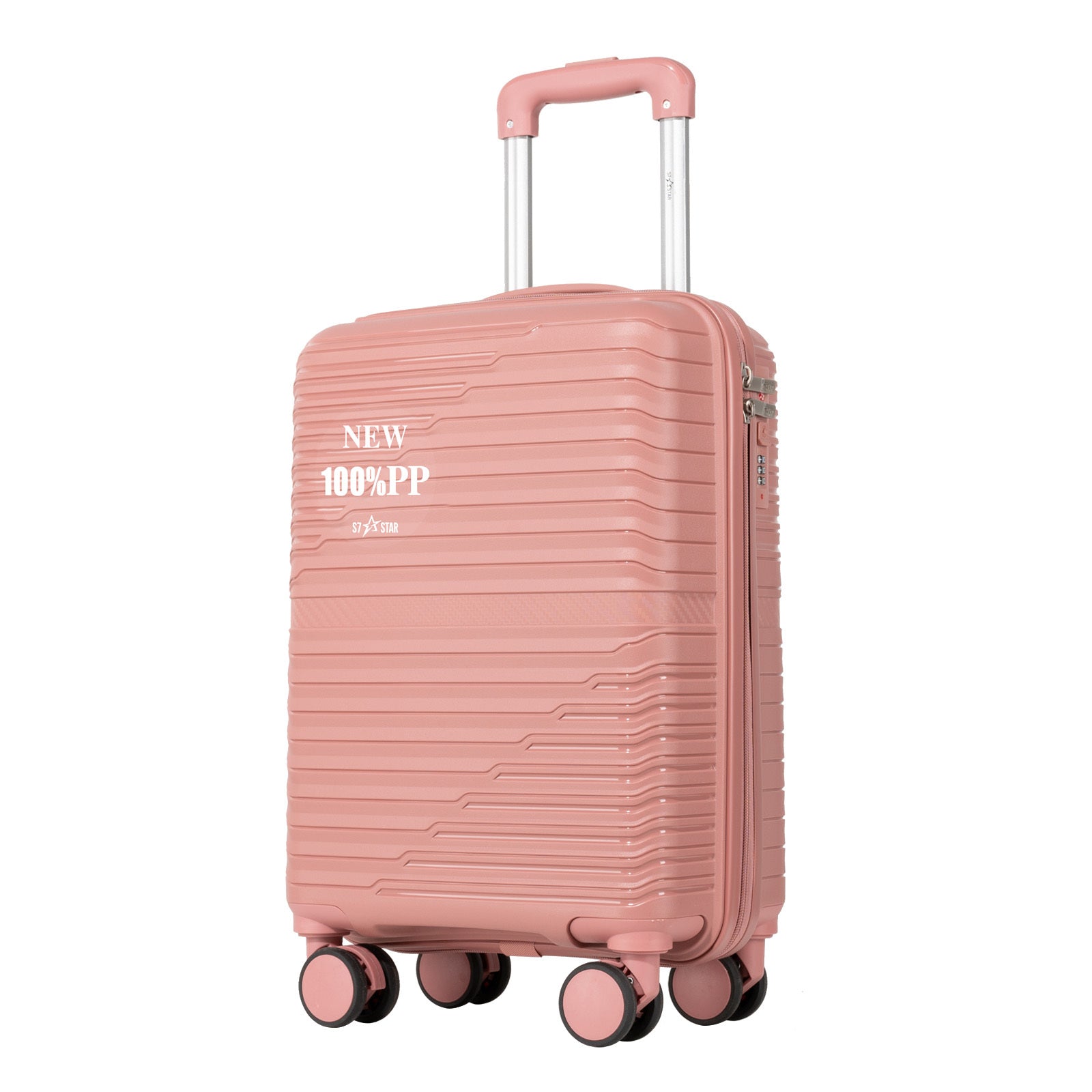 Maleta de Cabina PP de 18 Pulgadas con TSA, Ruedas Giratorias 360° y Mango Elástico - Resistente a la Presión para Viajes, 6 Colores (///) - Apto para Avión