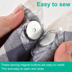 Juego de 50 imanes de 1.5 cm, ideales para proyectos de costura, con botones magnéticos ocultos, película arrugada, broches y cierres invisibles para bolsos. Perfectos para tela, bolsos, ropa y manualidades de cuero