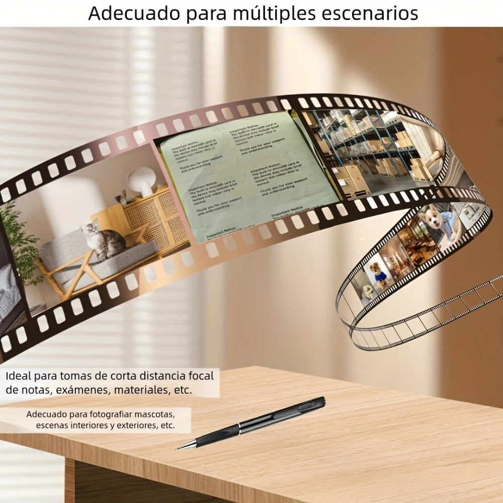 Cámara WIFI en Forma de Bolígrafo con Detección de Movimiento - Cámara 1080P, Dispositivo para Grabación de Exámenes, Lente 100°, Control Remoto por APP, Compatible con Tarjeta de Memoria 256GB y Batería 250mAh