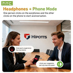 Auriculares Inalámbricos HTC NE48 con Estuche Deslizante OWS, Auriculares con Traducción Inteligente AI, Batería de Larga Duración de 30 Horas, Pantalla Táctil a Color, Baja Latencia, Micrófono con Cancelación de Ruido. Ideales para Música, Trabajo, Regal