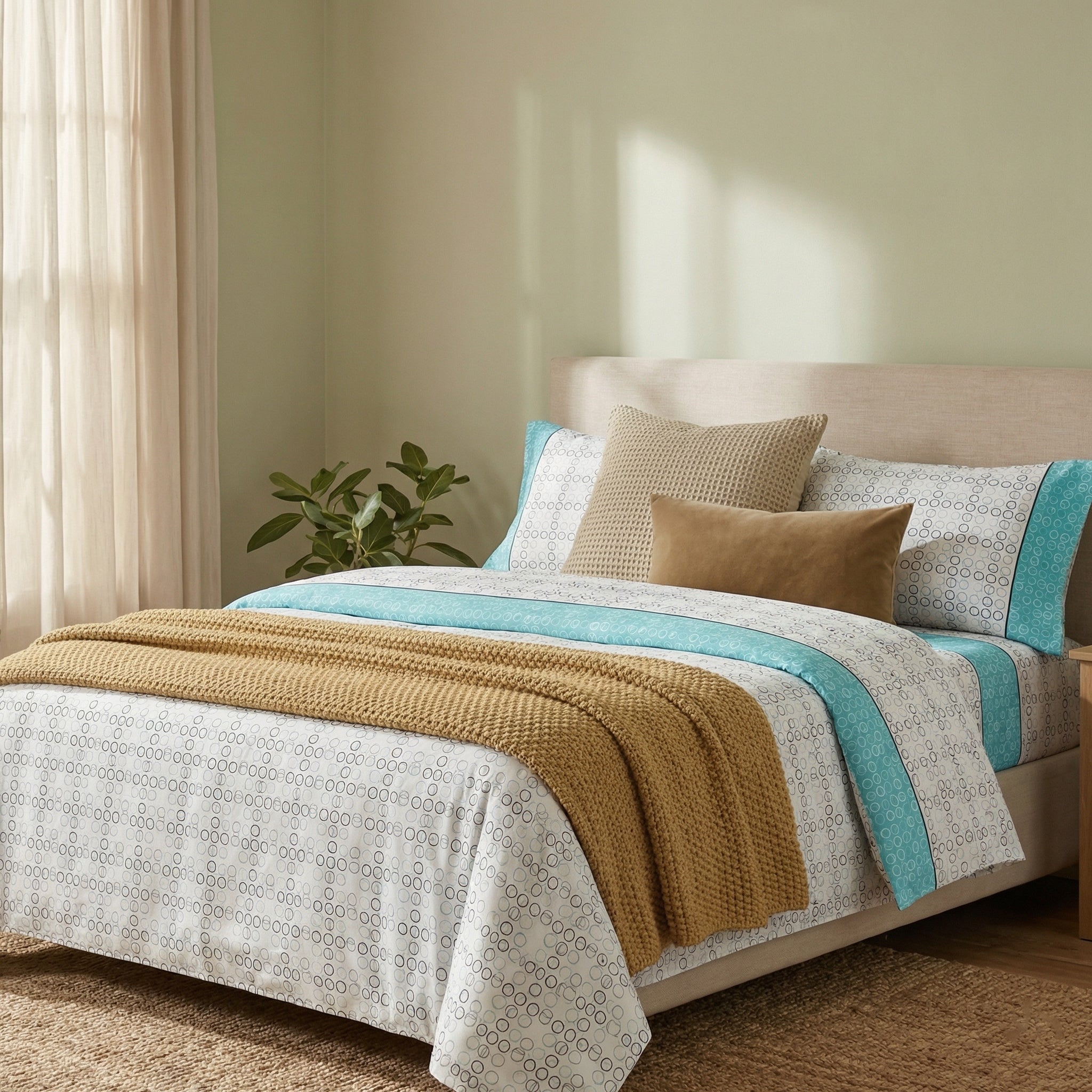 Juego de cama de 3/4 piezas apto para todas las estaciones, que incluye una sábana, una sábana ajustable y fundas de almohada. Medidas: 90 cm, 105 cm, 135 cm, 150 cm y 180 cm