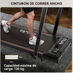 2 En 1 Alfombra de Caminata Plegable para Máquina de Caminata Eléctrica Doméstica con Control Remoto y Pantalla LCD, Alfombra de Caminata Compacta 1-6 KMH, Alfombra de Caminata Plegable para Entrenamiento en la Oficina en Casa, Sin Batería