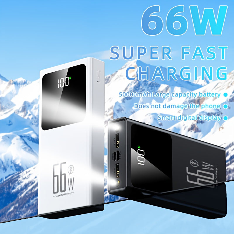 Power bank para carga durante viajes y uso diario | 50000mAh y 66W