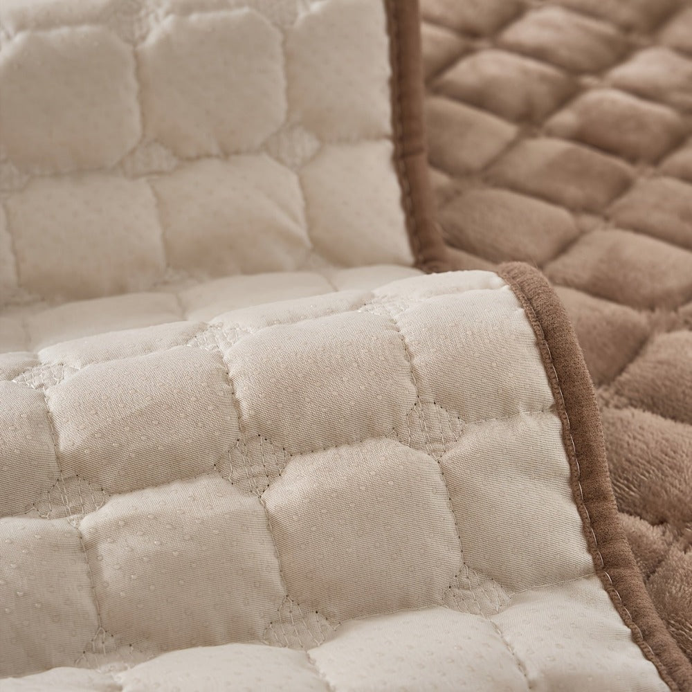 Juego de 2 protectores de sofá de franela acolchada atractivos, protectores de muebles suaves y duraderos, ideales para todas las estaciones, aptos para mascotas, lavables a máquina, perfectos para dormitorio, sala de estar, oficina, decoración del hogar,
