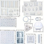 Kit de 384 Moldes de Silicona para Resina de Fundición, Ideal para Crear Joyas como Colgantes, Collares, Aretes y Diseños Geométricos para Proyectos