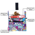 Pitillera tabaco de liar hombre y mujer tabaquera de cigarillos de PU y tela material hidrófugo forro impermeable con asa de mano