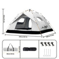 PAKICETUS Tienda de campaña de apertura rápida para exteriores - para 1-2/2-3 personas, para toda estación, mejora de ventilación con doble puerta, tienda de campaña cortavientos ligera gris/amarilla para camping, senderismo, accesorios para campistas, ti