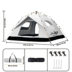 PAKICETUS Tienda de campaña de apertura rápida para exteriores - para 1-2/2-3 personas, para toda estación, mejora de ventilación con doble puerta, tienda de campaña cortavientos ligera gris/amarilla para camping, senderismo, accesorios para campistas, ti