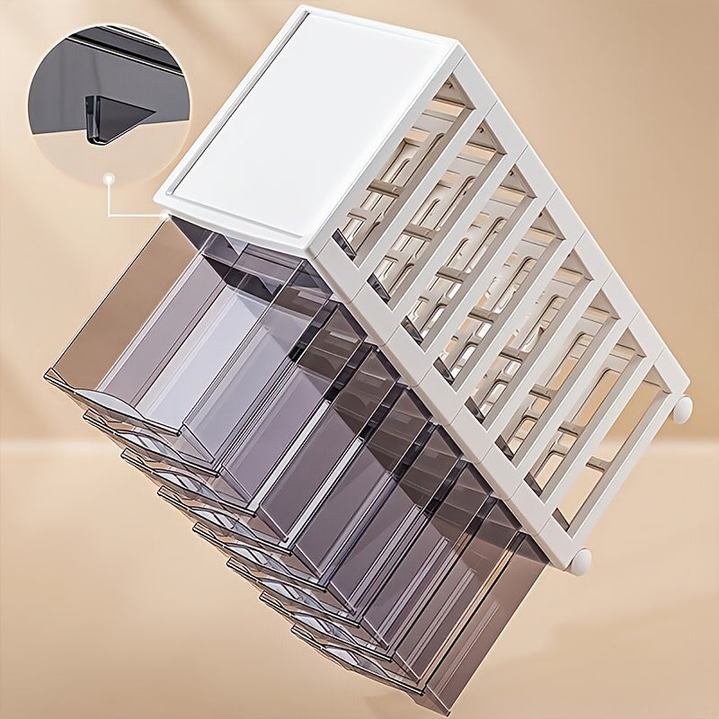 Carrito de Almacenamiento Rodante de 5/6 Niveles con Cajones, Estantes y Soportes para Archivos, Gabinete con Cajones y Ruedas Desmontables y Material PP Duradero, Caja de Cajones Transparente Fácil de Limpiar para Oficina, Dormitorio, Almacenamiento de R