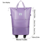 Bolsa de fitness portátil, bolso de mano de gran capacidad con ruedas universales desmontables, regalo perfecto de festividades para familiares y amigos, hecha de tela Oxford, adecuada para fitness, viajes y compras en supermercados y centros comerciales