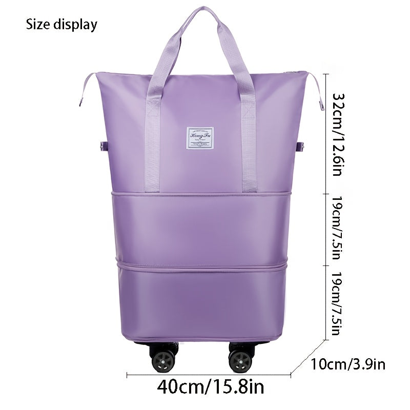 Bolsa de fitness portátil, bolso de mano de gran capacidad con ruedas universales desmontables, regalo perfecto de festividades para familiares y amigos, hecha de tela Oxford, adecuada para fitness, viajes y compras en supermercados y centros comerciales