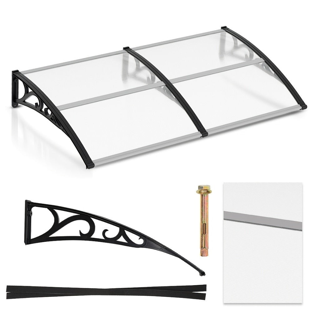 Toldo inclinado, toldo de toldo, soporte de toldo para escaparate, para puerta de entrada, protección contra la intemperie, cubierta para la lluvia, toldo para puerta de entrada, diseño de toldo curvo, toldo para puerta, toldo para jardín, balcones, venta