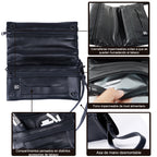 Pitillera tabaco de liar hombre y mujer tabaquera de cigarillos de PU y tela material hidrófugo forro impermeable con asa de mano